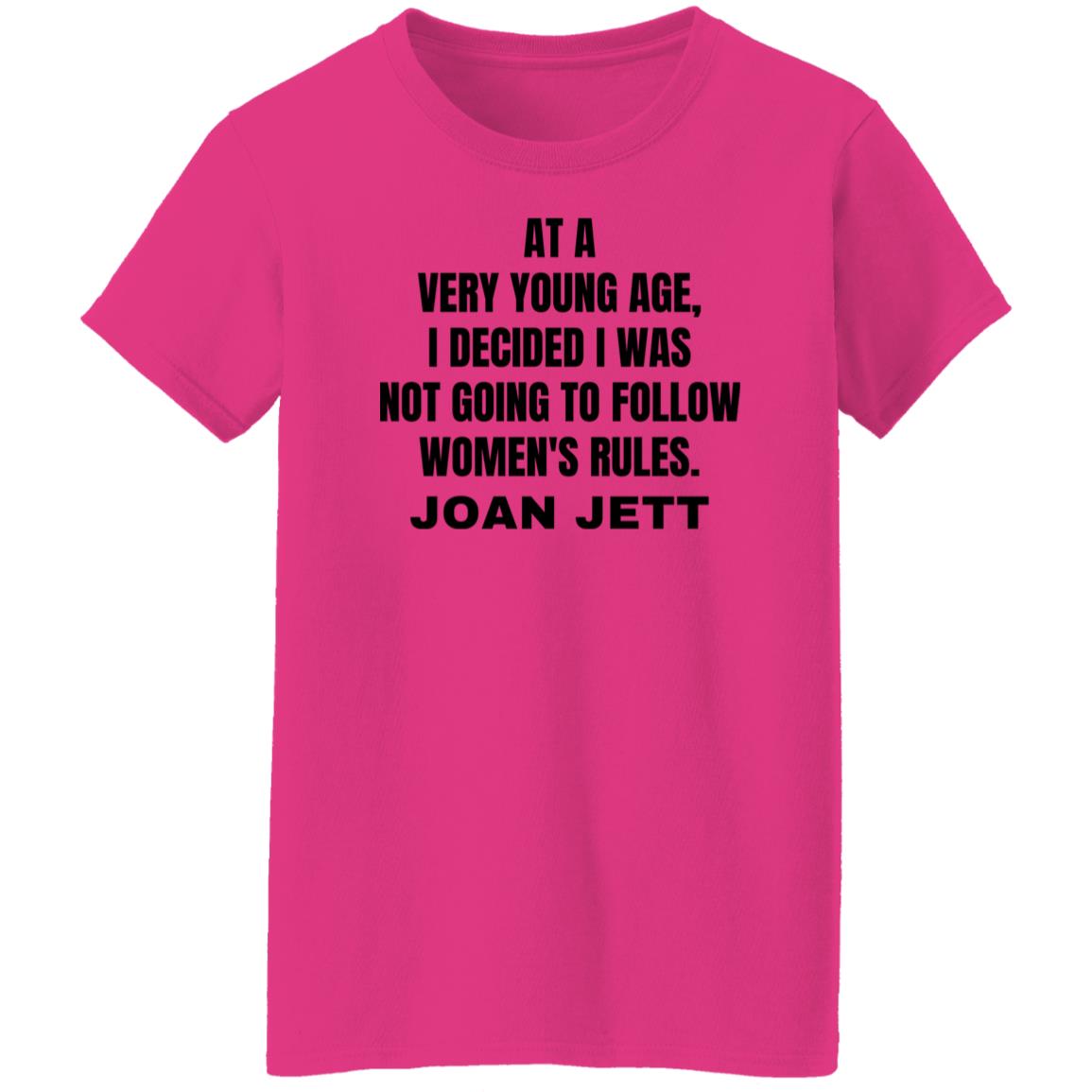 Joan Jett Women's Rules Quote T-Shirt
