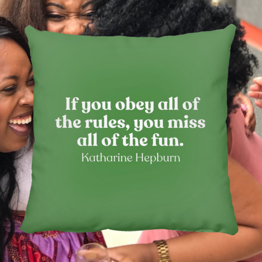 Katharine Hepburn Quote Throw Pillow