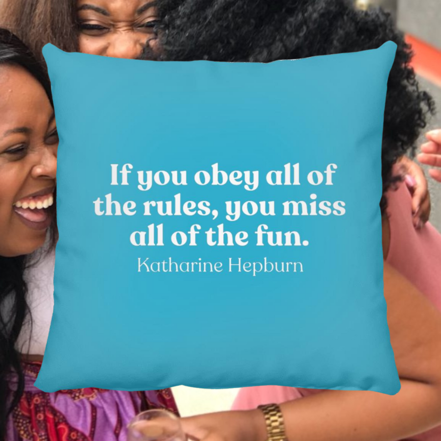 Katharine Hepburn Quote Throw Pillow