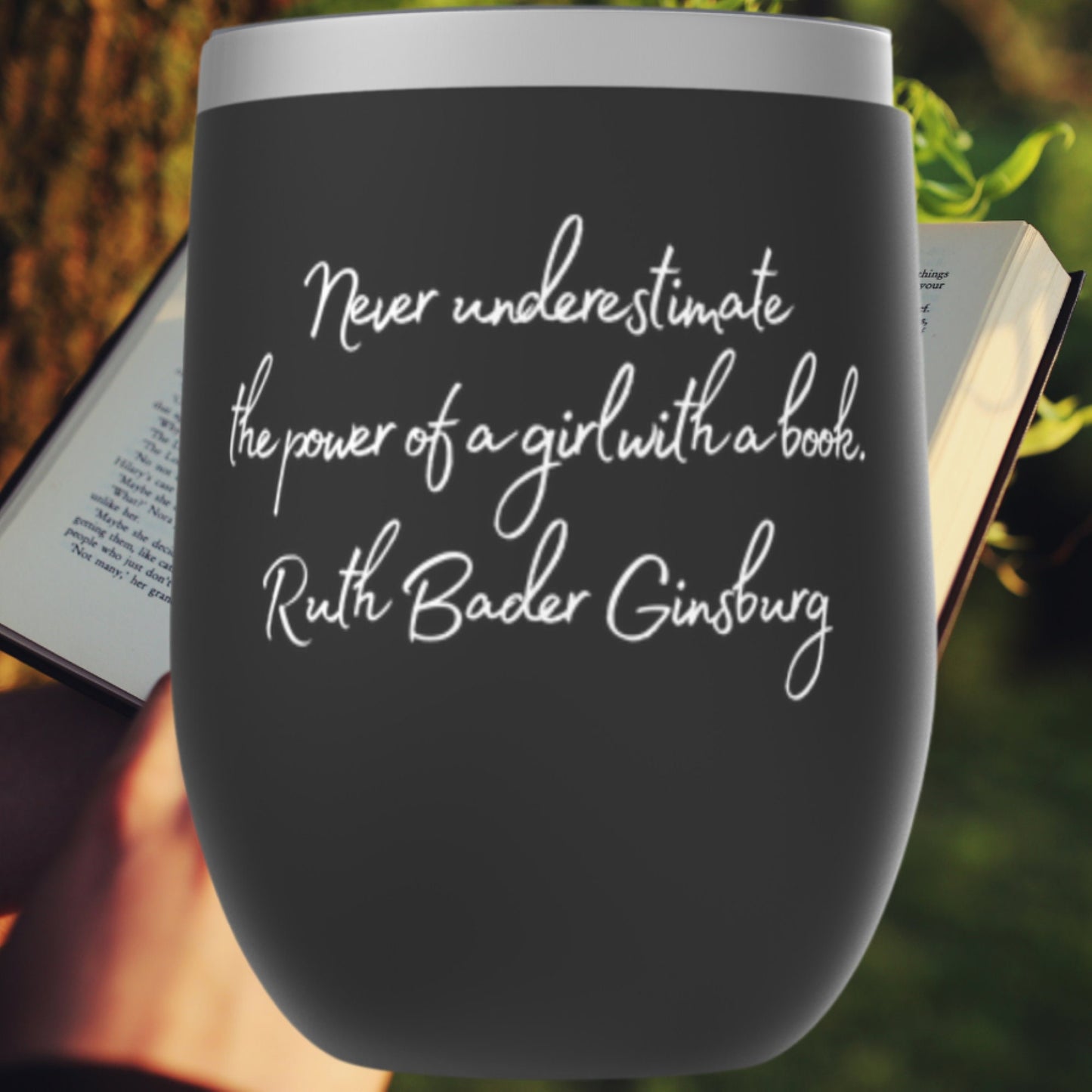 Ruth Bader Ginsburg Never Underestimate The Power Of A Girl With A Book. Feminist Tumbler